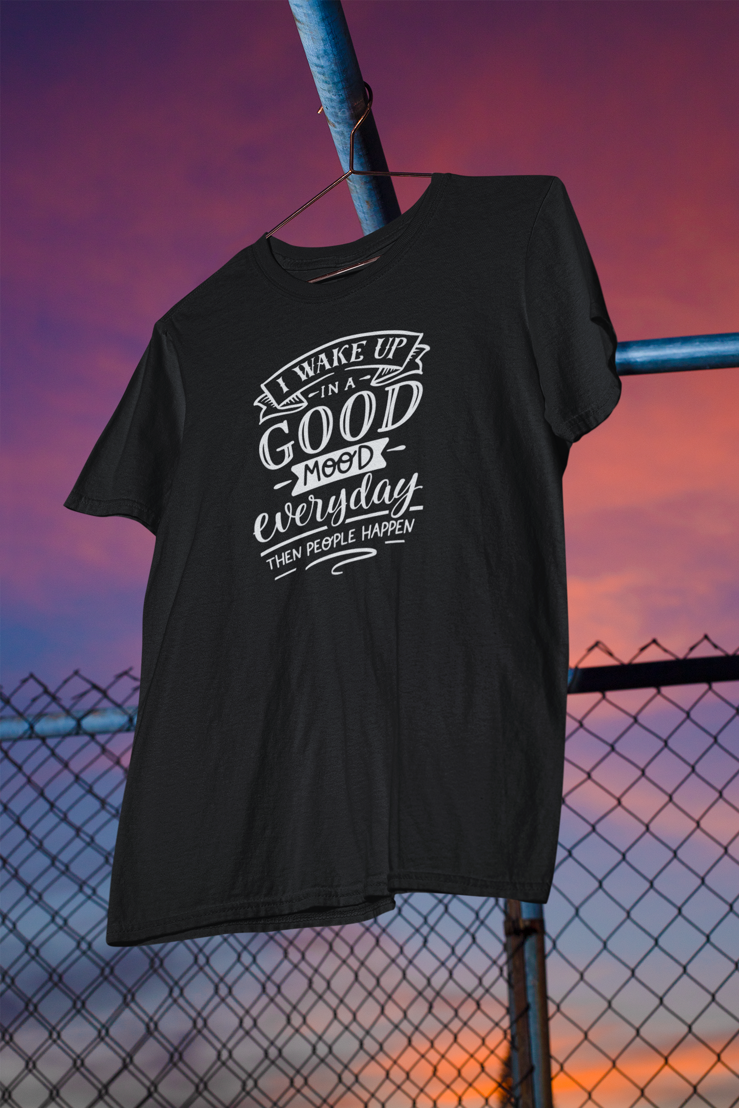 Shaka Brands | Graphic Tees | I Wake Up In A Good Mood Every day, then People Happen T-Shirt