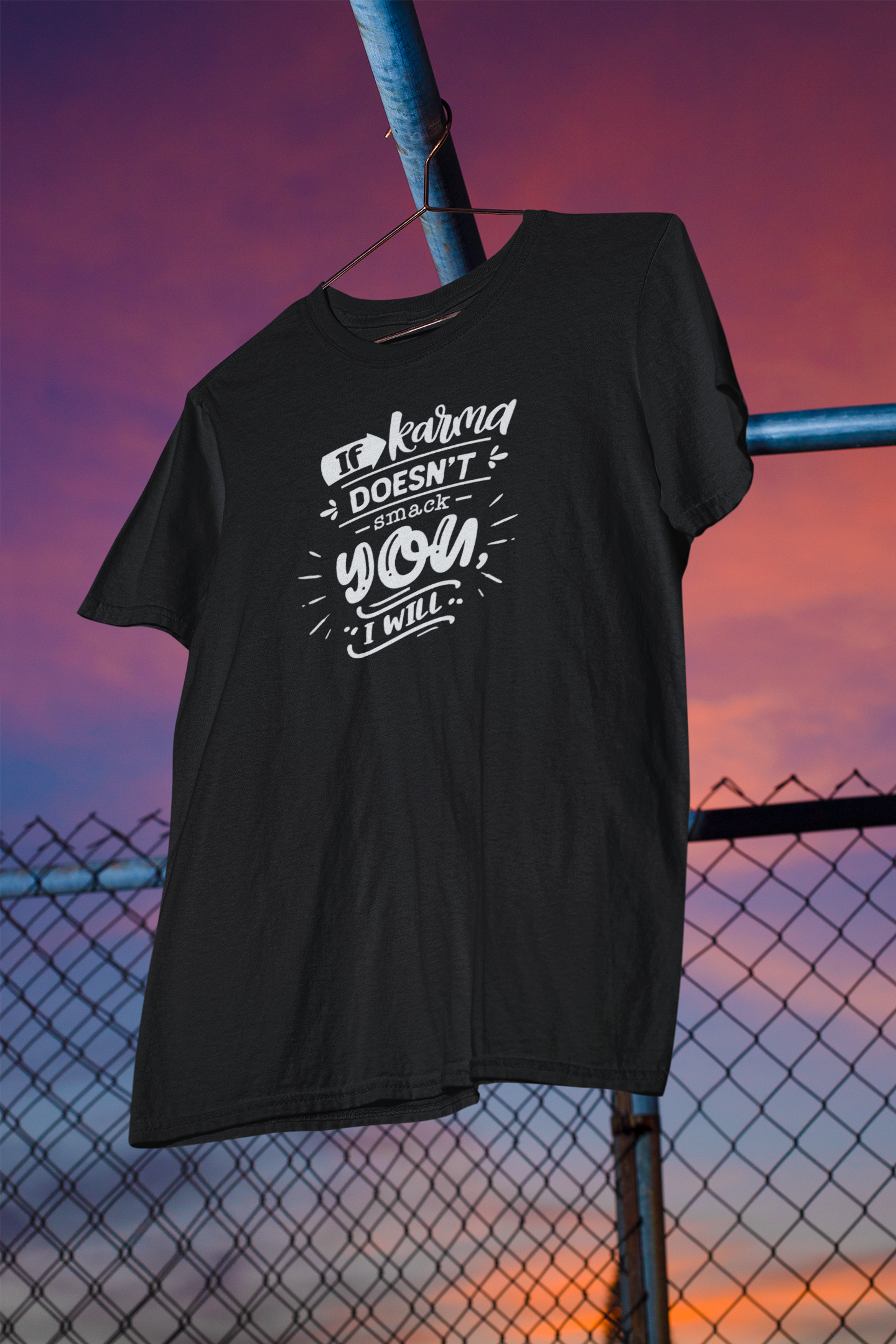 Shaka Brands | Graphic Tees | If Karma Doesn't Smack You, I Will T-Shirt