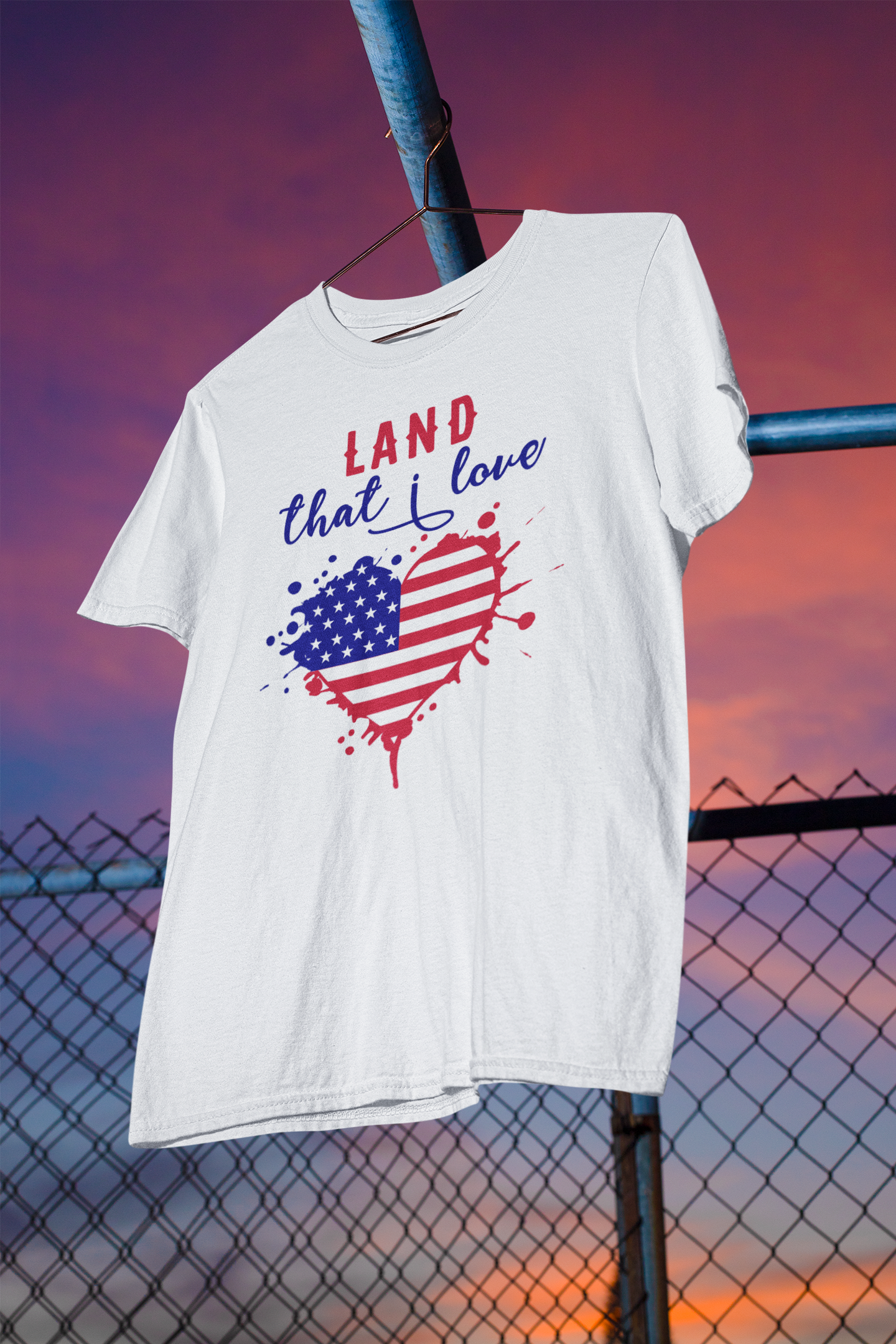 Shaka Brands | Graphic Tees | Land That I Love, American Flag Heart T-Shirt