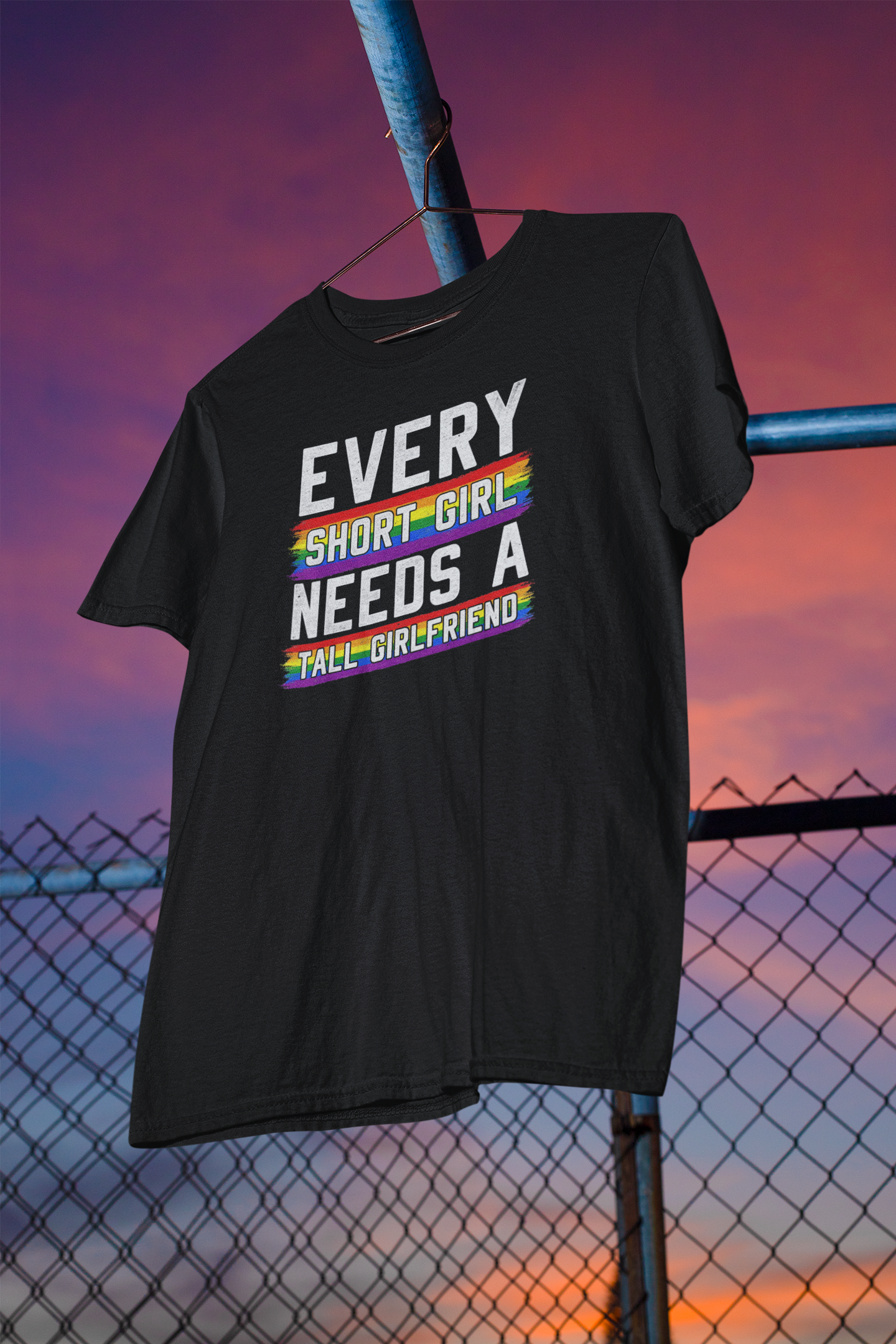 Shaka Brands | Graphic Tees | Every Short girl Needs A Tall Girlfriend PRIDE T-Shirt