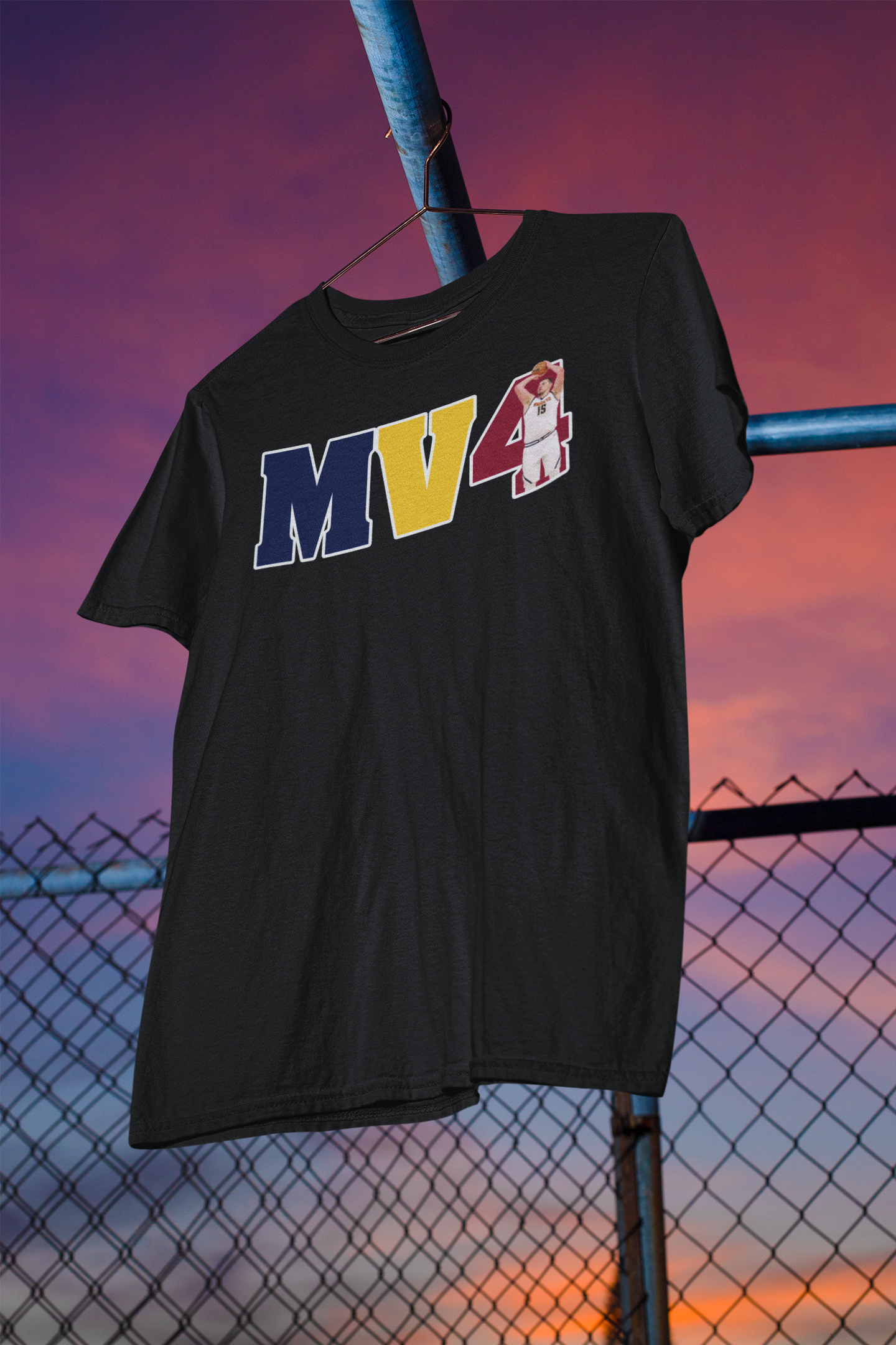 Shaka Brands | Graphic Tee's | MV4 Nikola Jokic MVP Nuggets Crew Neck T-Shirt