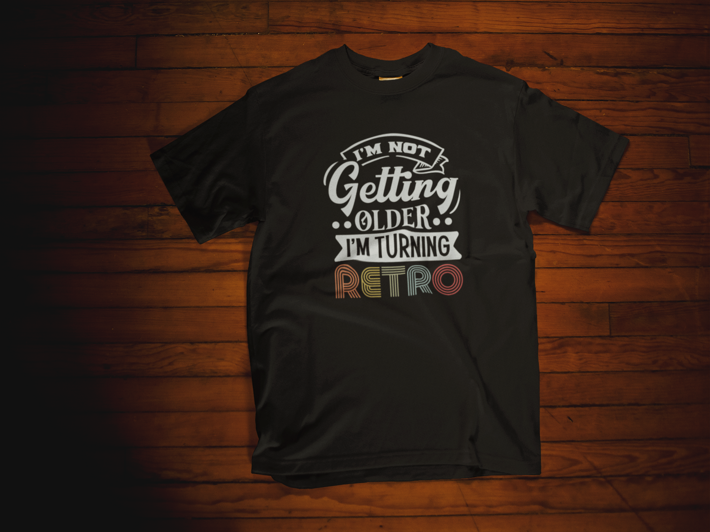 Shaka Brands | Graphic Tee's | Im Not Getting Older, I'm Turning Retro Crew Neck T-Shirt Black
