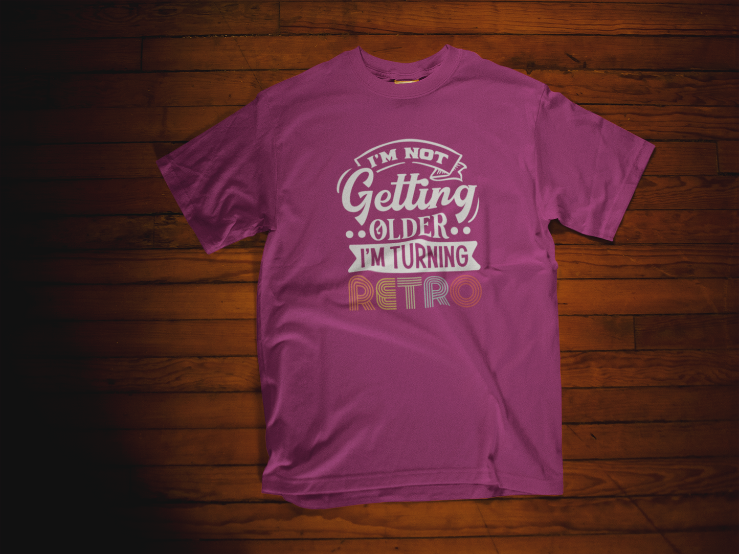 Shaka Brands | Graphic Tee's | Im not getting older, I'm turning retro Crew Neck T-Shirt Purple
