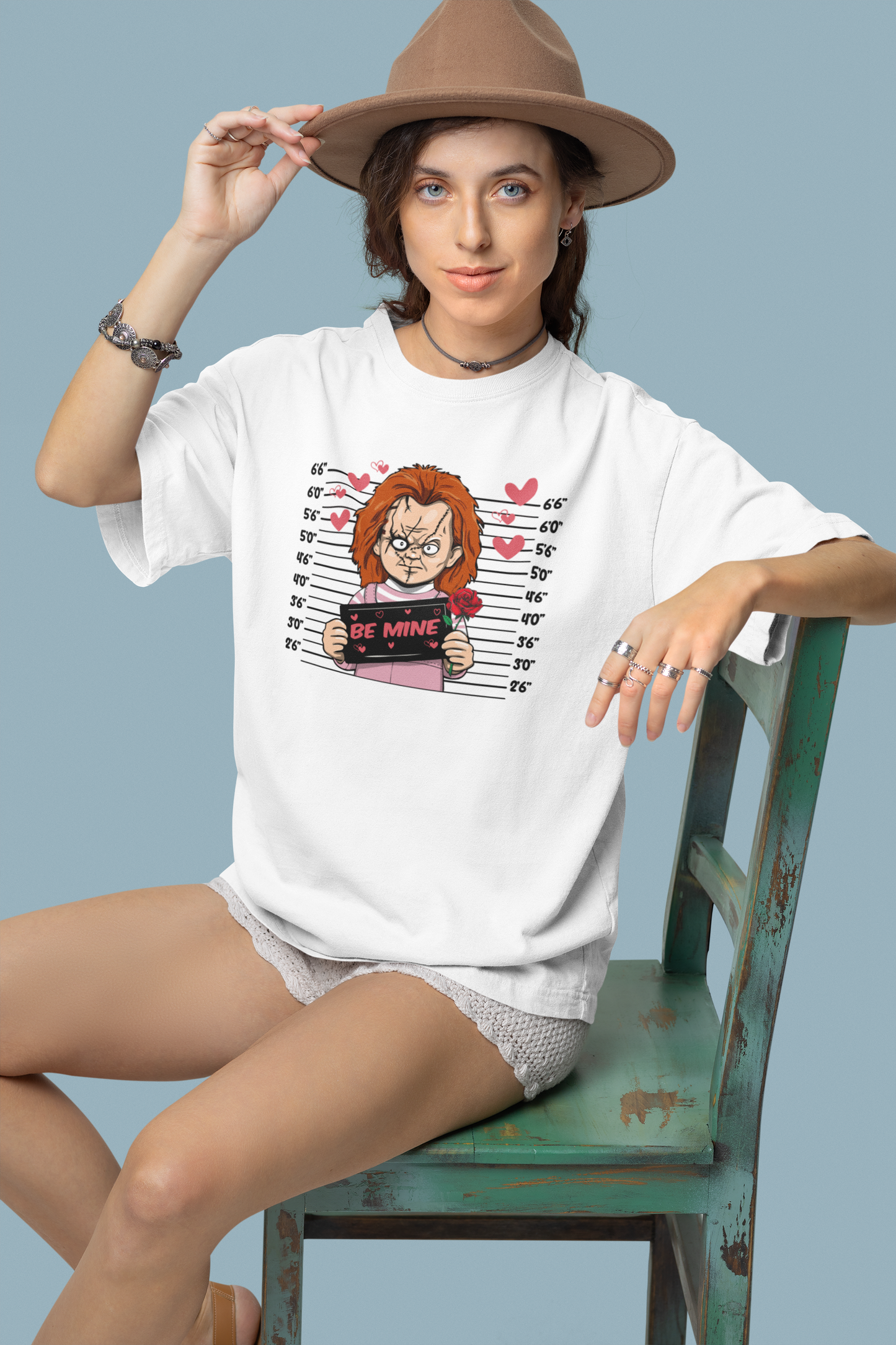 Shaka Brands | Graphic Tee's | Michael Myers Valentine's Mugshot Crew neck T-Shirt