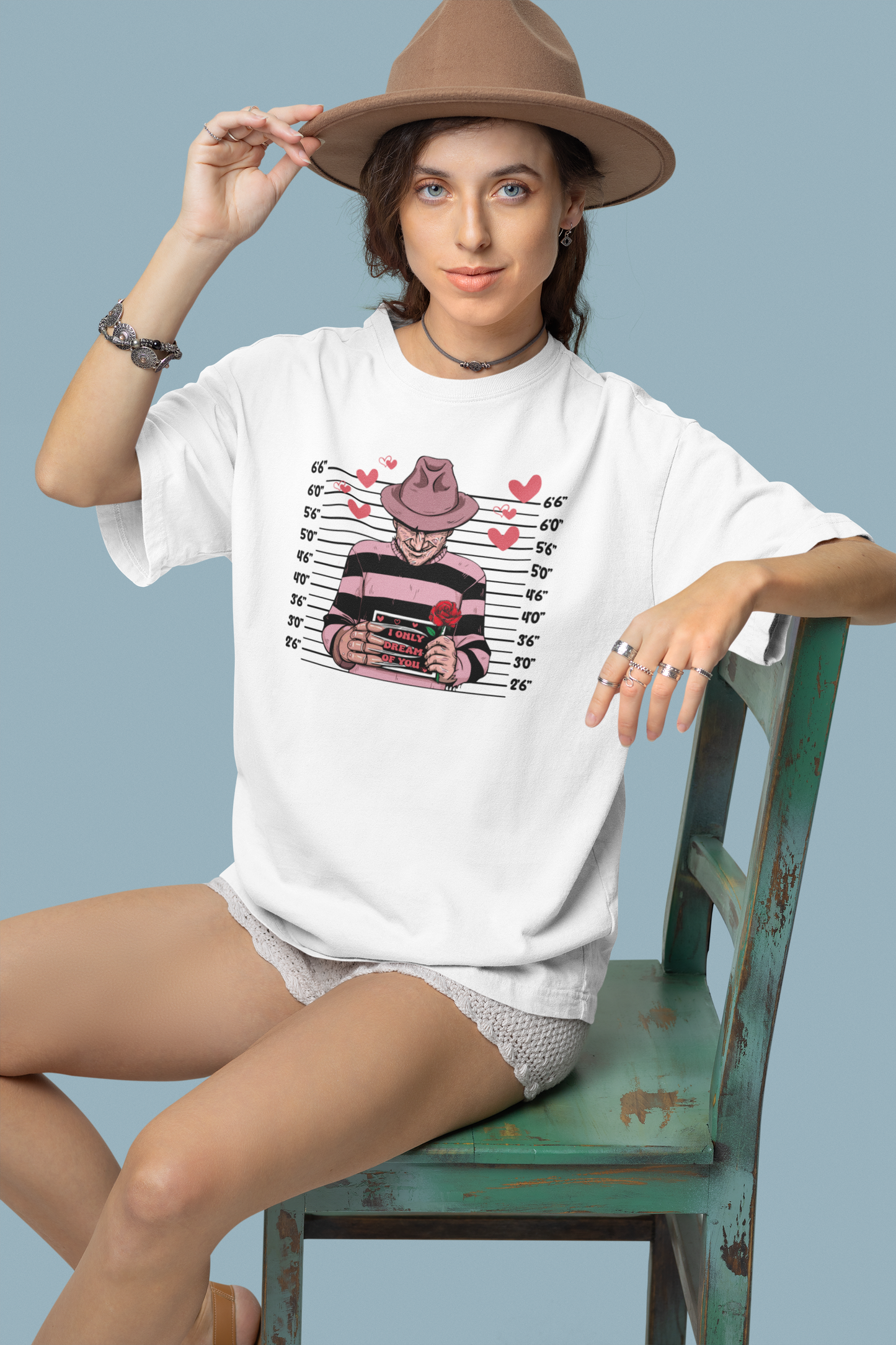 Shaka Brands | Graphic Tee's | Michael Myers Valentine's Mugshot Crew neck T-Shirt