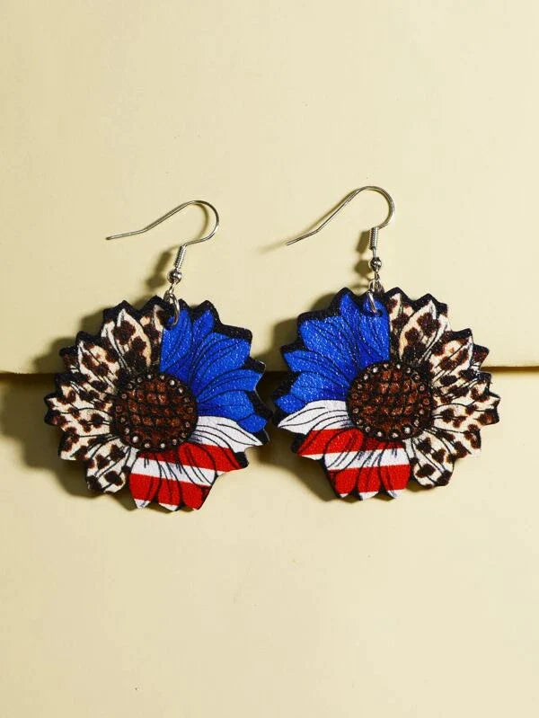 Shaka Brands | Laser Cut | Wooden Earrings ~ Sunflower