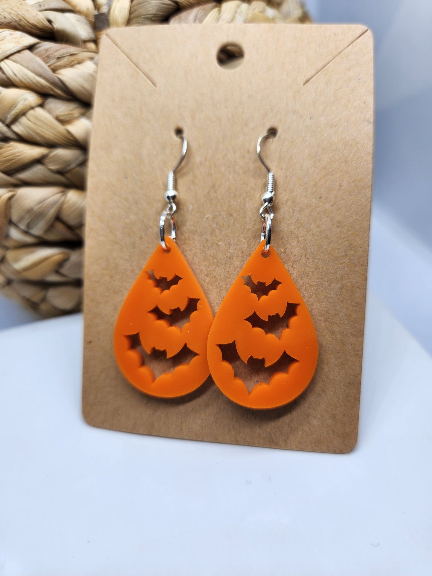 Shaka Brands | Laser Cut | Halloween Earrings *Flying Bats*