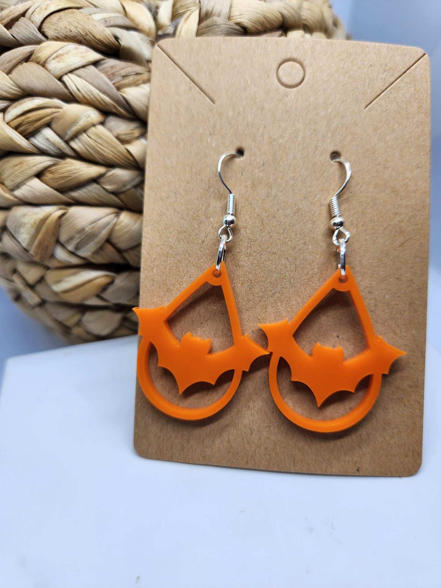 Shaka Brands | Laser Cut | Halloween Earrings *Bats* Teardrop Design