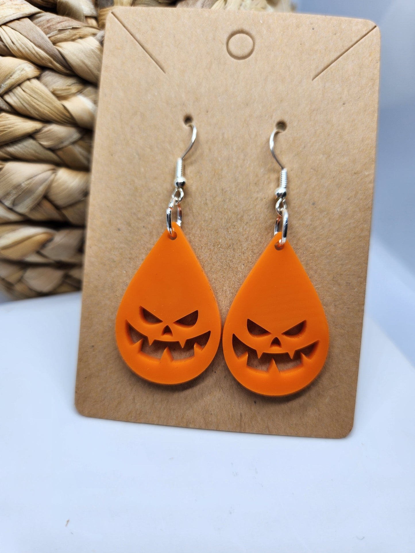 Shaka Brands | Laser Cut | Halloween Earrings *Jack-o Lantern*