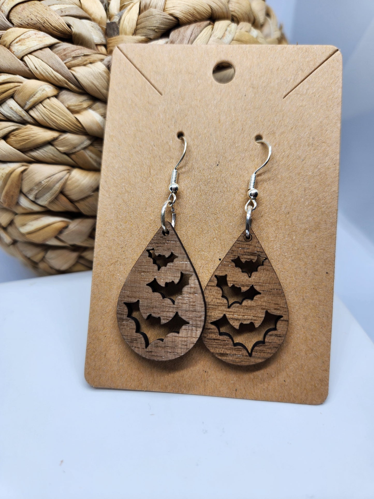 Shaka Brands | Laser Cut | Halloween Earrings *Flying Bats*