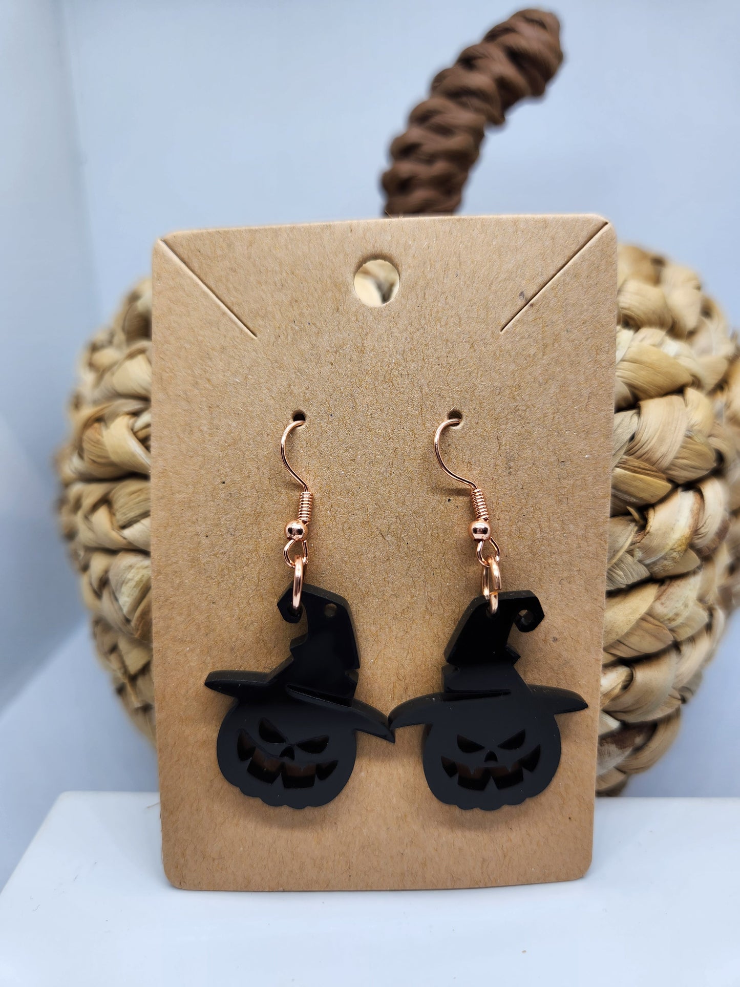 Shaka Brands | Laser Cut | Halloween Earrings *Pumpkin With Hat*