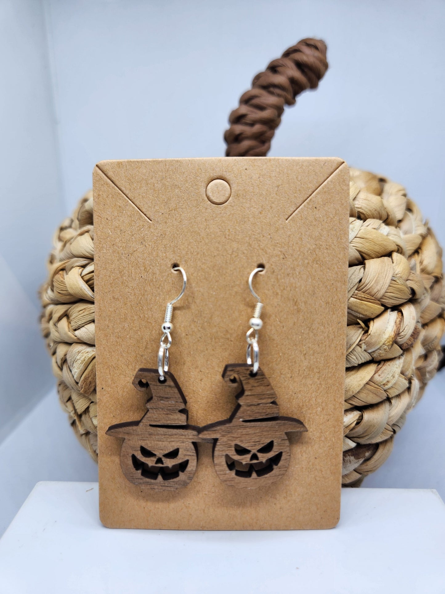 Shaka Brands | Laser Cut | Halloween Earrings *Pumpkin With Hat*