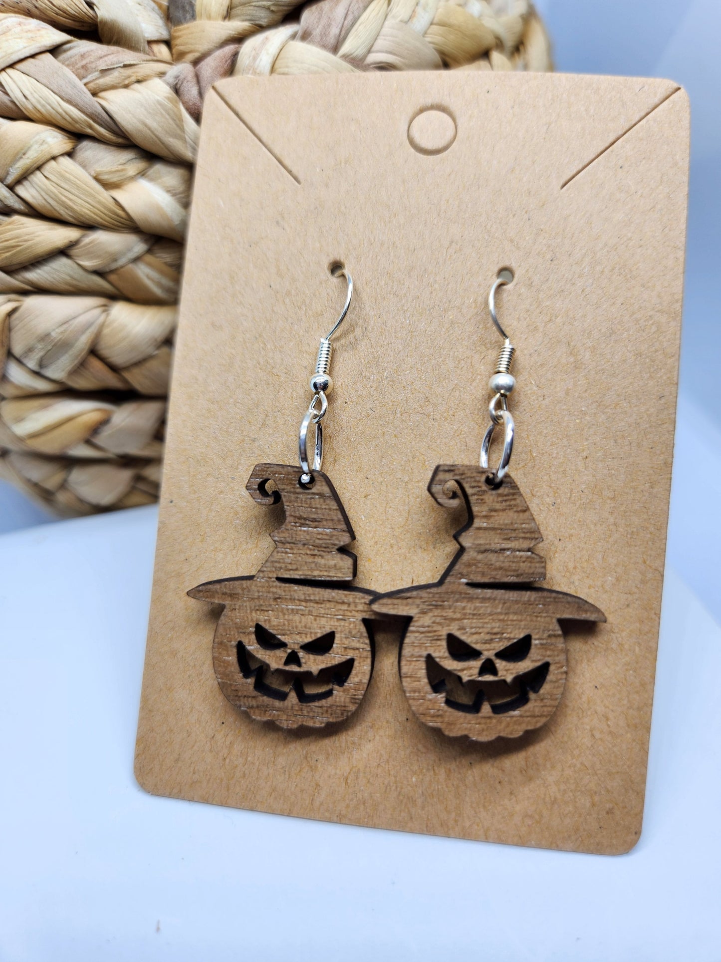 Shaka Brands | Laser Cut | Halloween Earrings *Pumpkin With Hat*