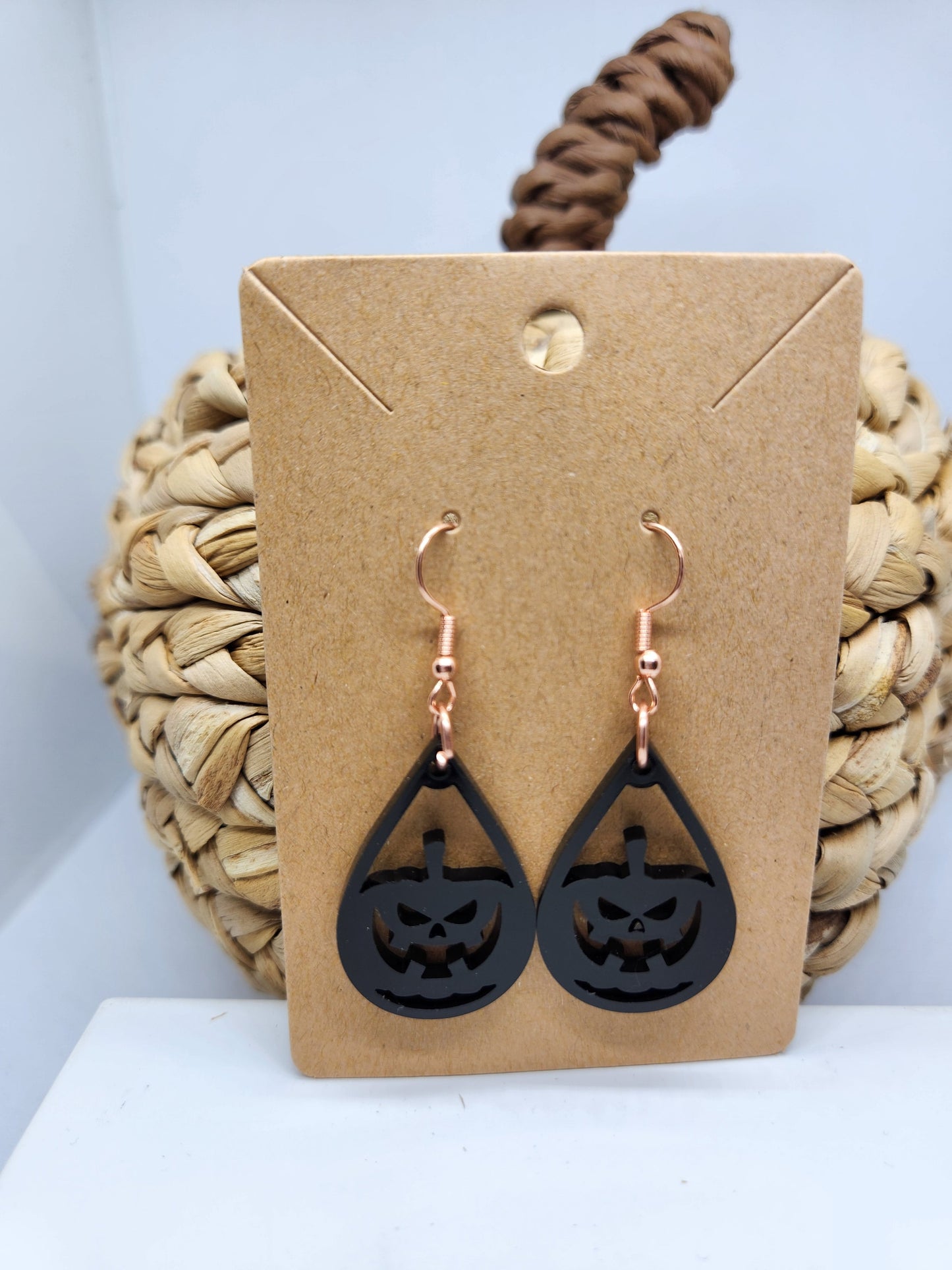 Shaka Brands | Laser Cut | Halloween Earrings *Jack-o-lantern* Design #2
