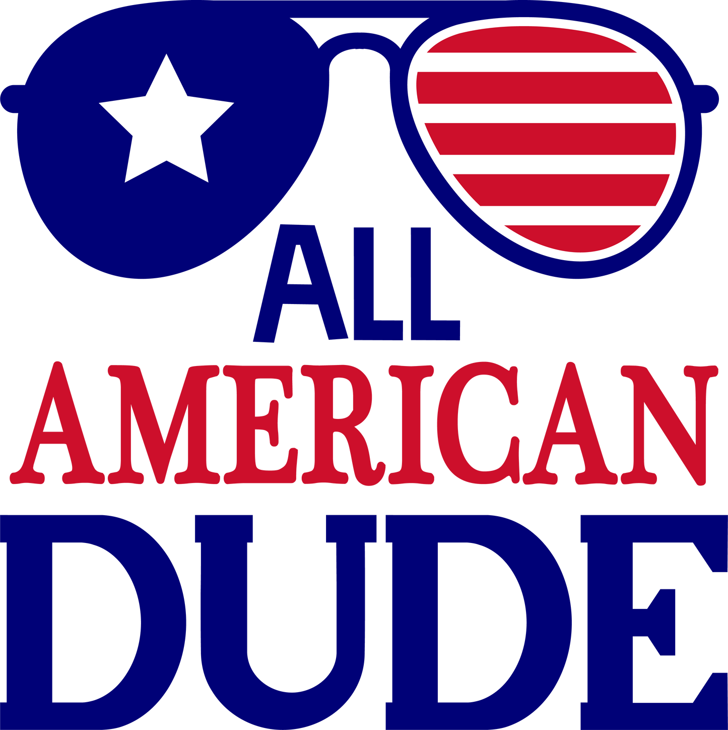 Shaka Brands | Graphic Tee's | All American Dude 4th of July Crew neck T-Shirt
