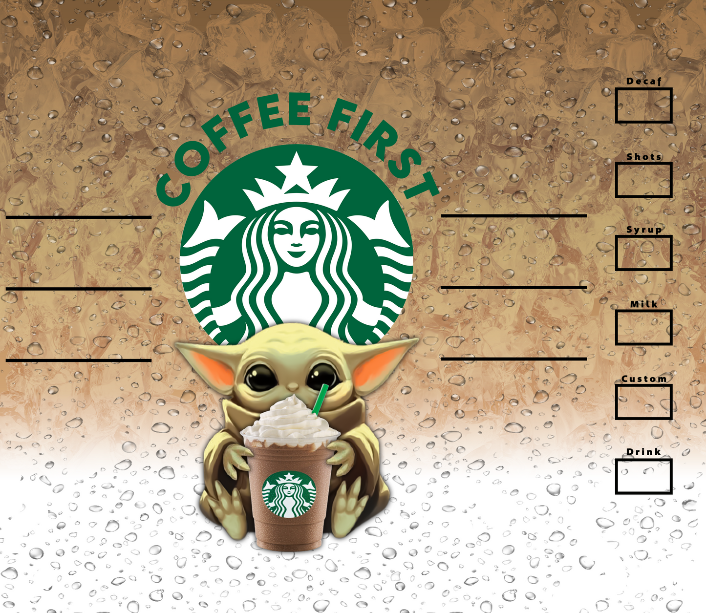 Shaka Brands | Tumblers | Baby Yoda Starbucks 20 oz. Skinny Tumbler