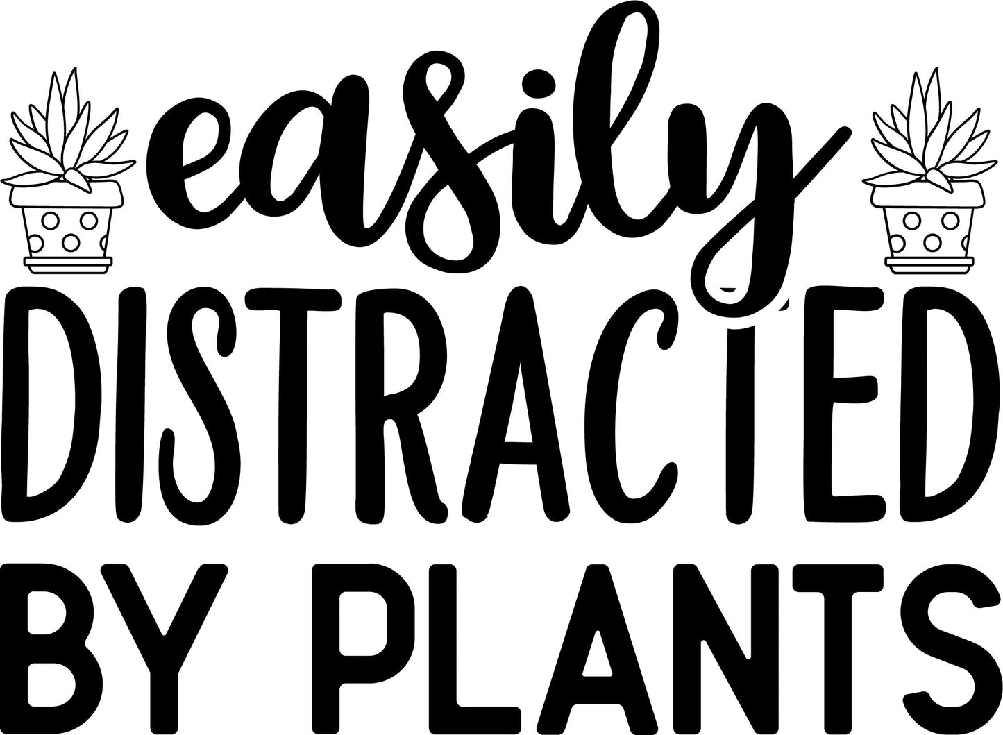 Shaka Brands | Graphic Tee's | Easily Distracted By Plants Crew neck T-Shirt