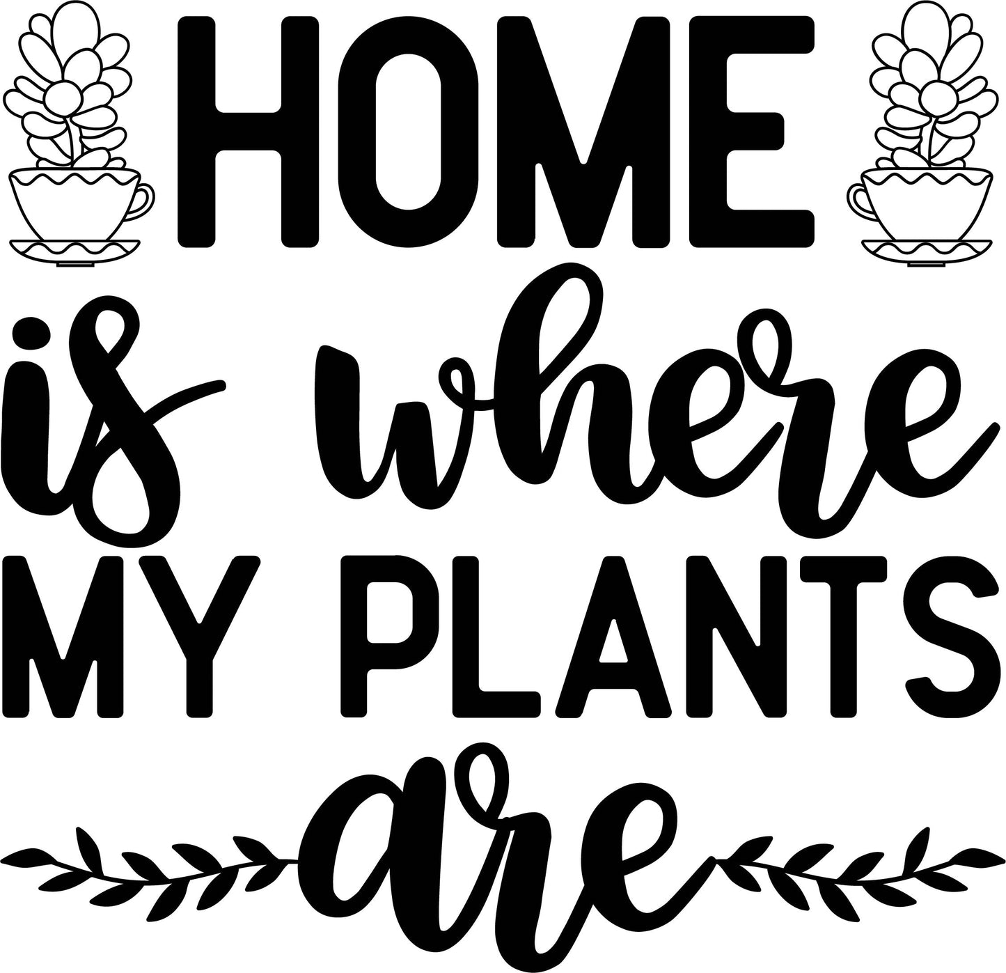 Shaka Brands | Graphic Tee's | Home Is where My Plants Are Crew neck T-Shirt