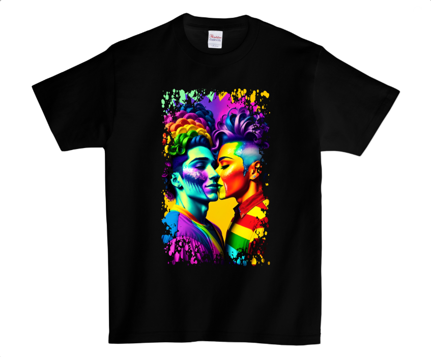 Shaka Brands | Graphic Tee's | Pride Color Splash Crew Neck T-Shirt, Black