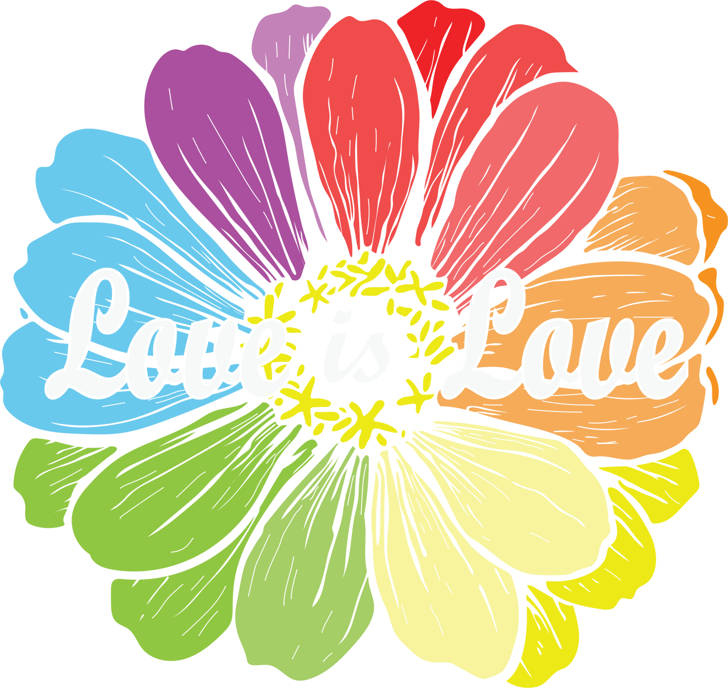 Shaka Brands | LGBTQ Pride Collection | Love is Love LGBTQ Rainbow Style Flower Hoodie