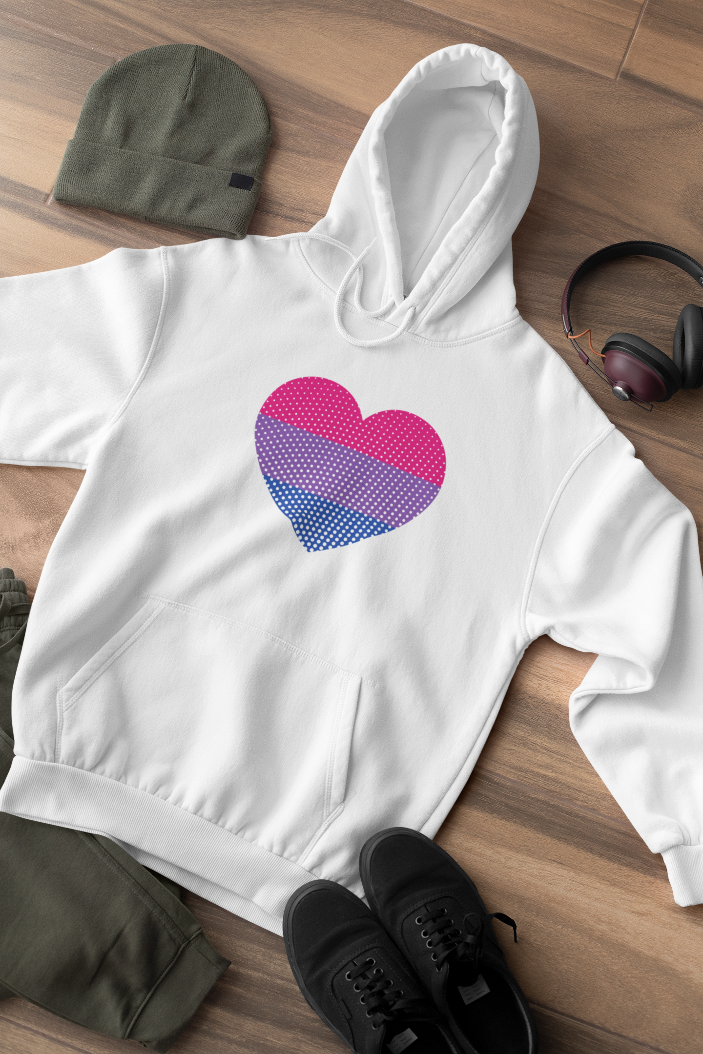 Shaka Brands | LGBTQ Pride Collection | White LGBTQ Heart hoodie