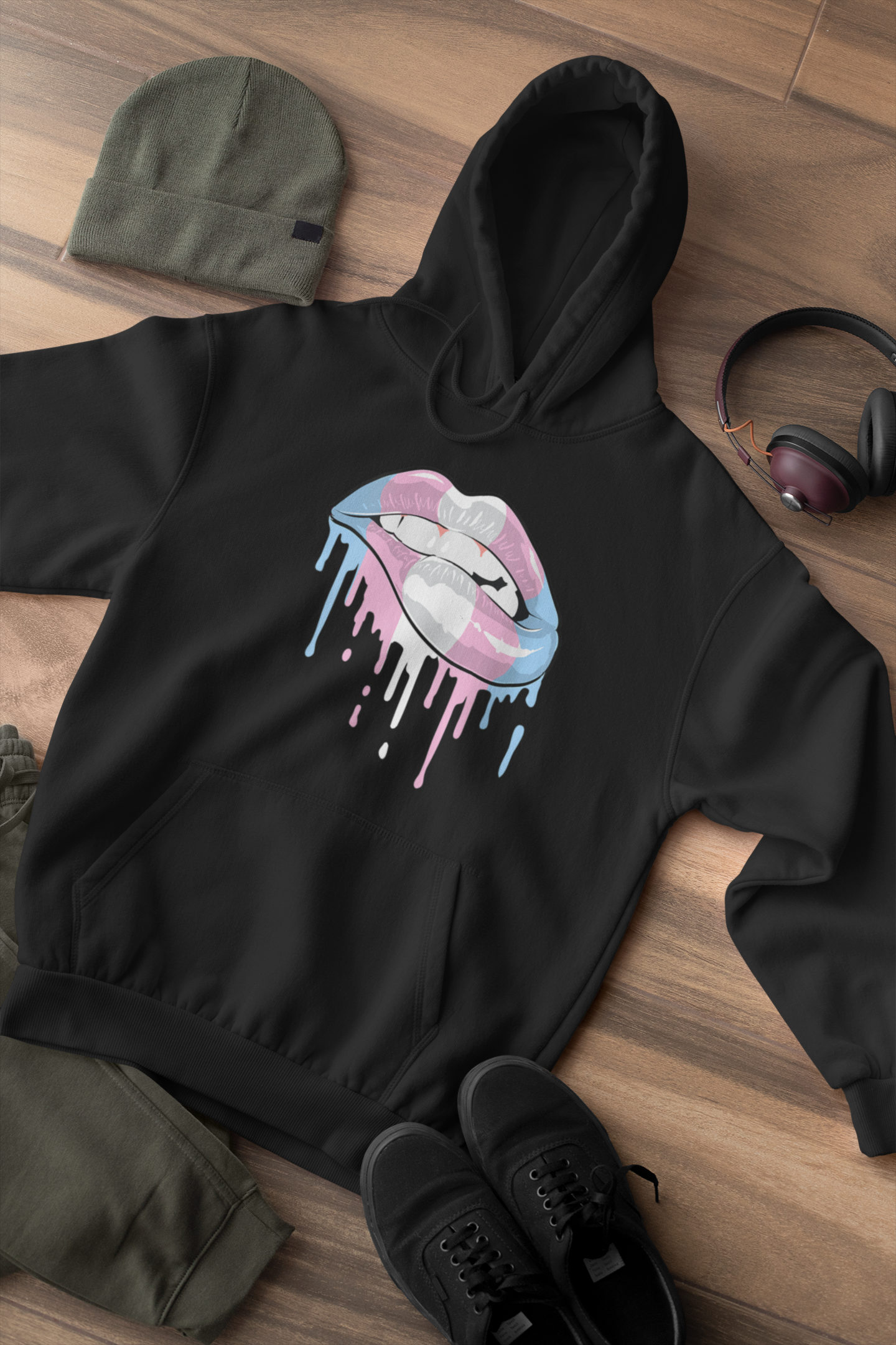 Shaka Brands | LGBTQ Pride Collection | Transgender Dripping Lips Pride Hoodie