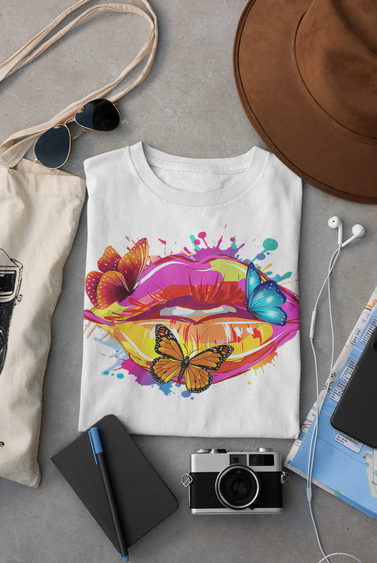 Shaka Brands | LGBTQ Pride Collection | Vibrant Color Lips LGBTQ Pride Crew Neck T-Shirt