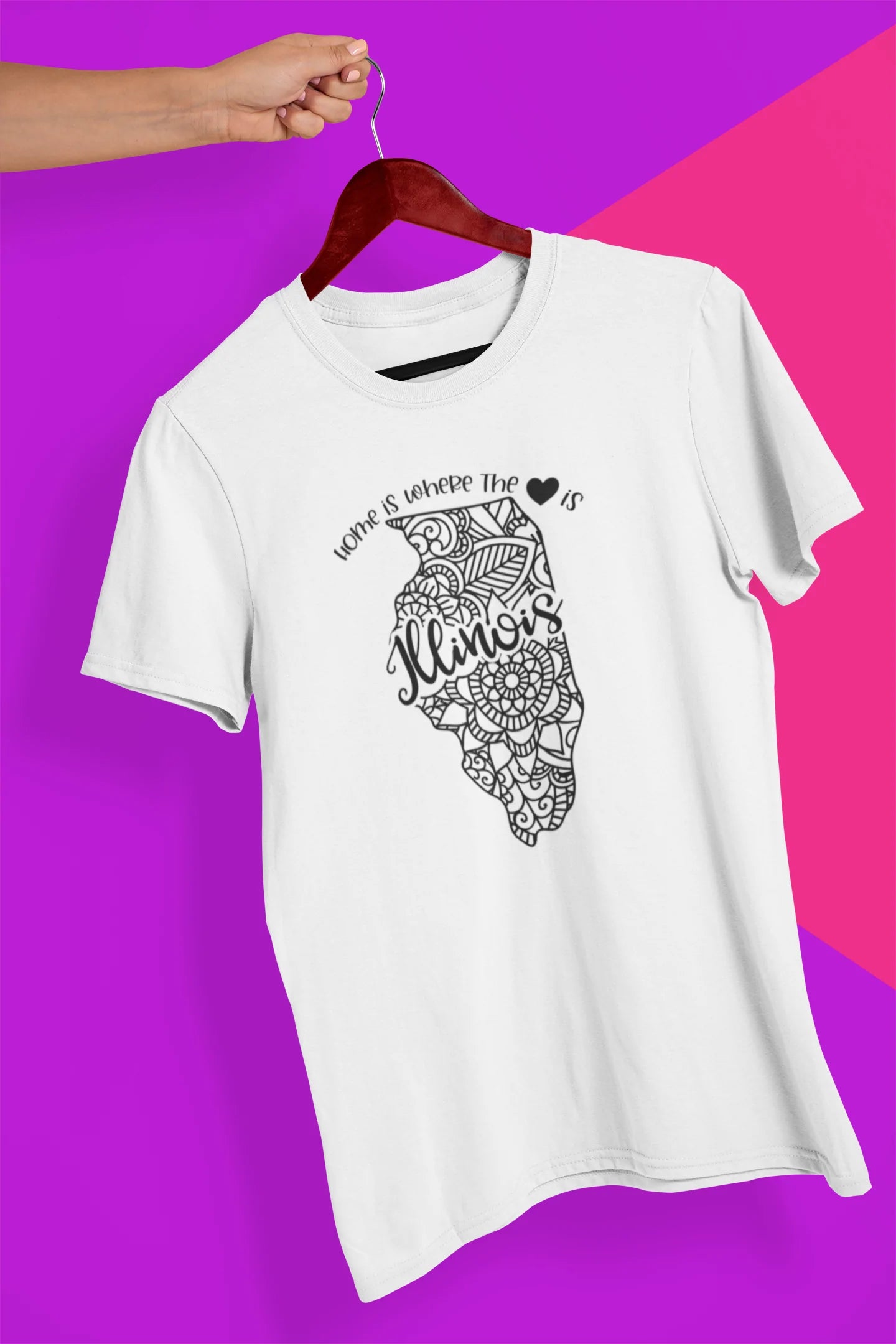 Shaka Brands | Graphic Tee's | Illinois Mandala Crew Neck T-Shirt