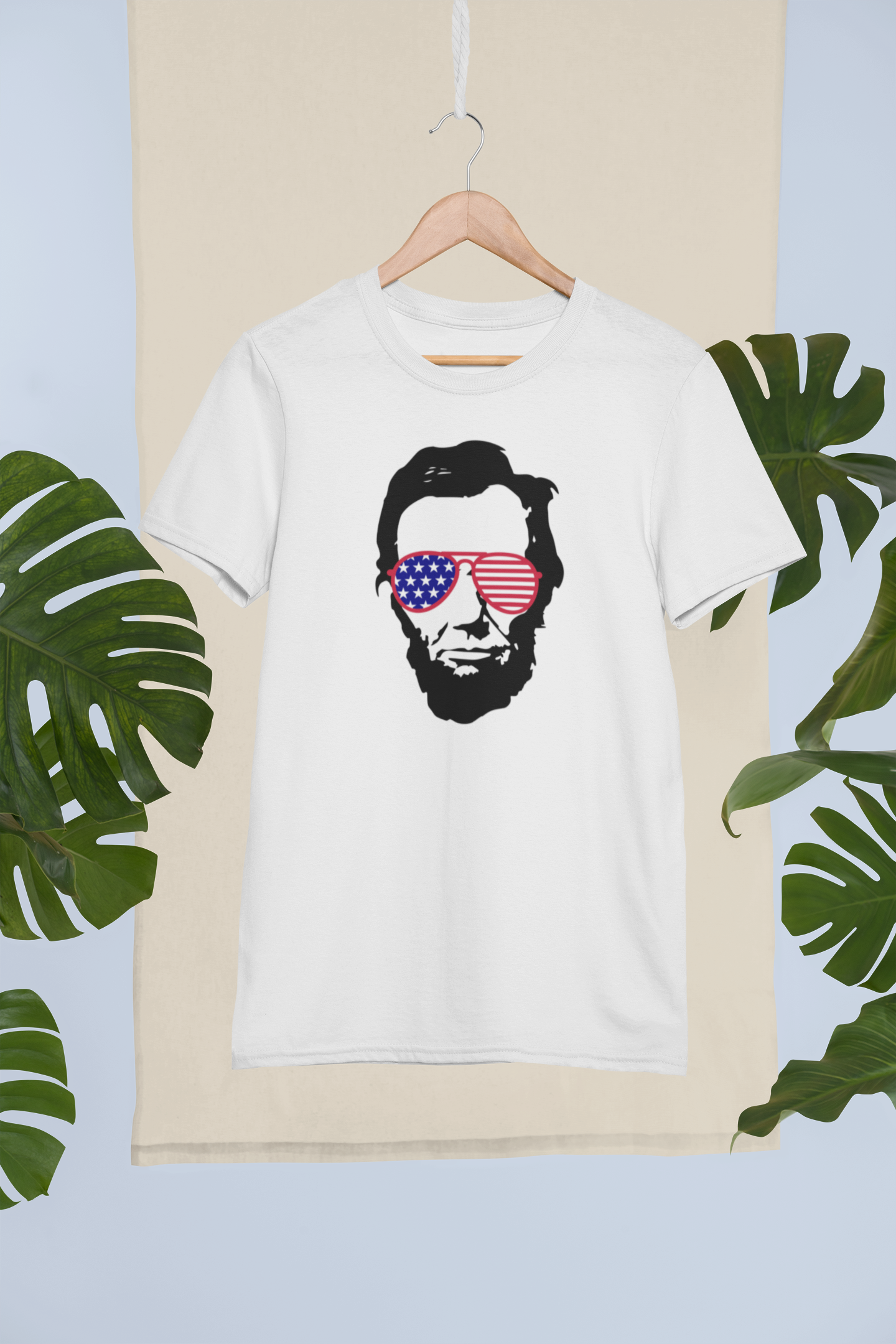 Shaka Brands | Graphic Tee's | Cool Abraham Lincoln 4th of July Crew neck T-Shirt