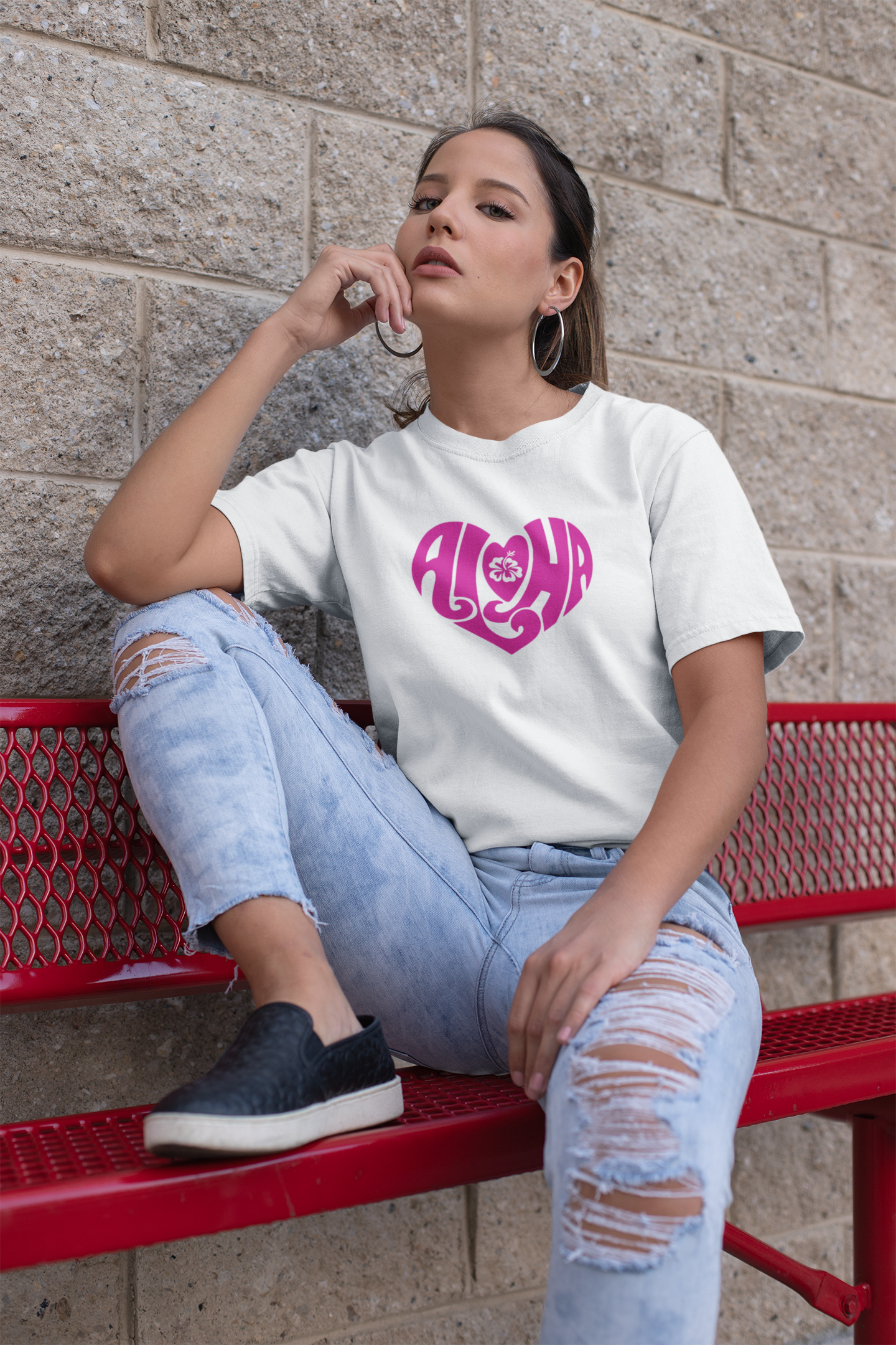 Shaka Brands | Graphic Tee's | Aloha Heart Crew Neck T-Shirt