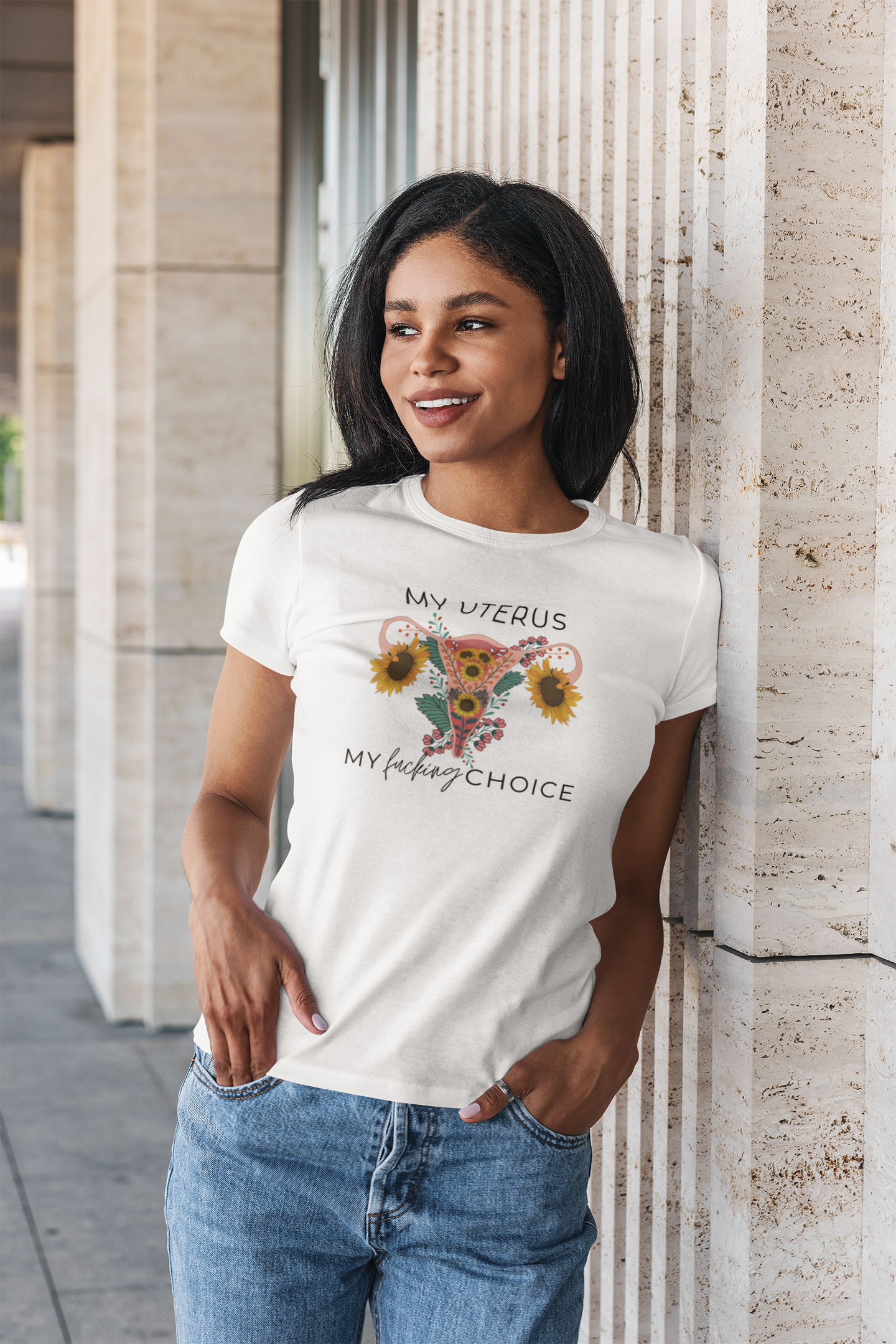 Shaka Brands | Graphic Tee's | My Uterus my Fucking Choice Crew neck T-Shirt