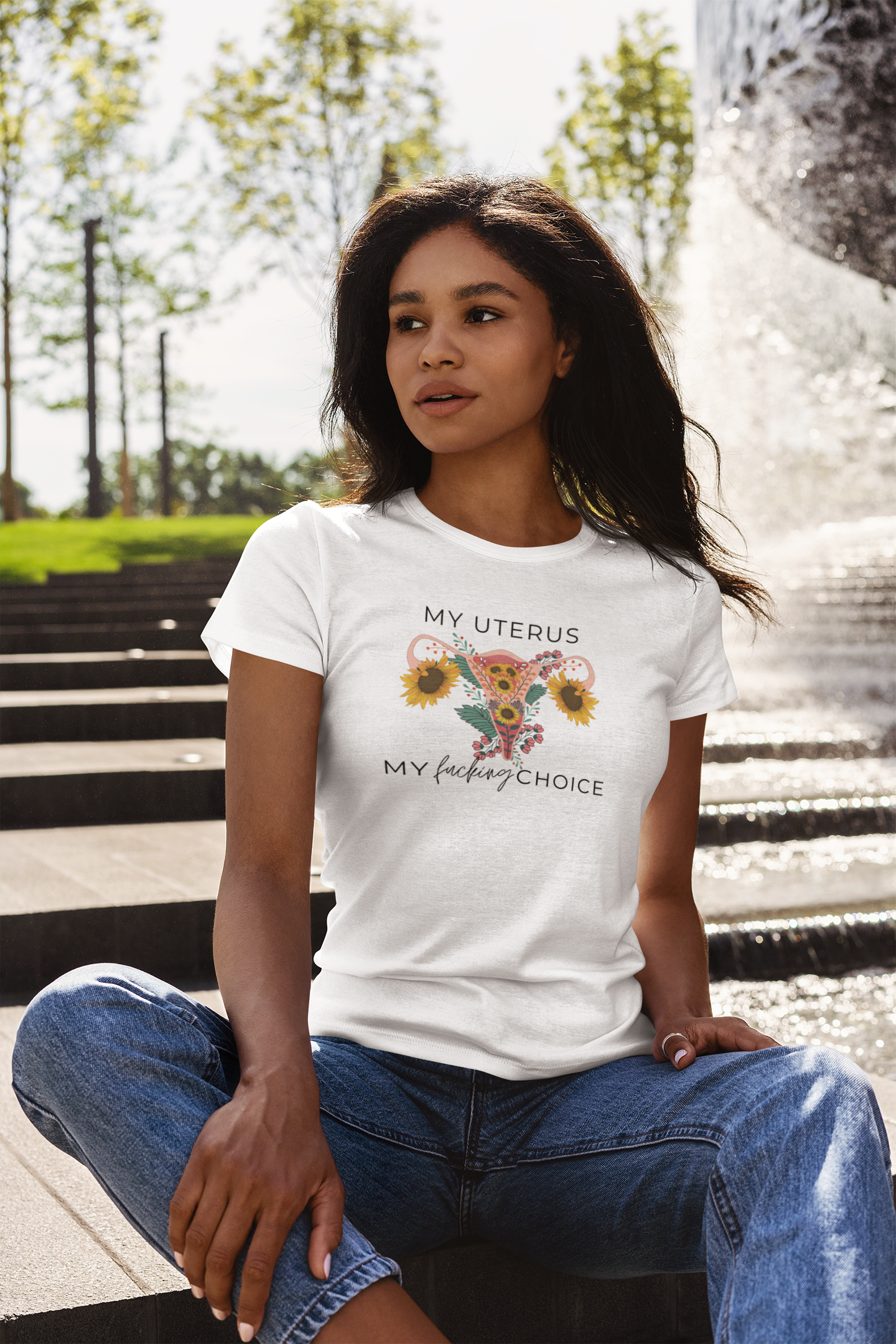 Shaka Brands | Graphic Tee's | My Uterus my Fucking Choice Crew neck T-Shirt