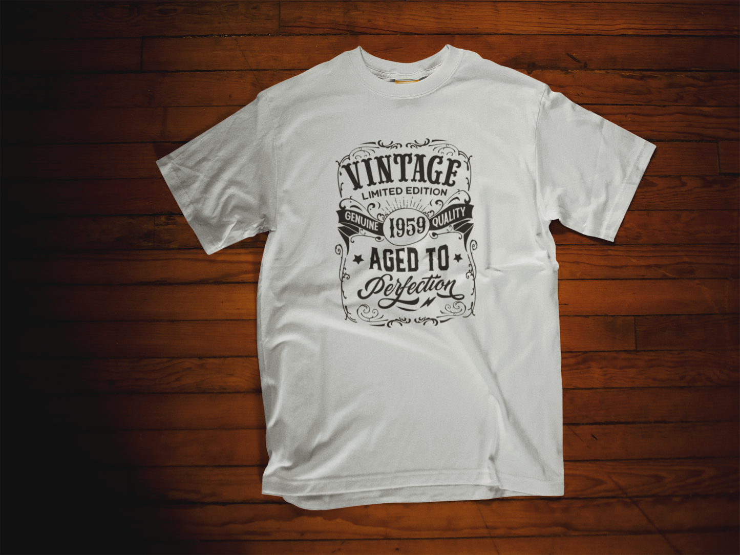 Shaka Brands | Graphic Tee's | Vintage 1959 Aged to Perfection Crew Neck T-Shirt