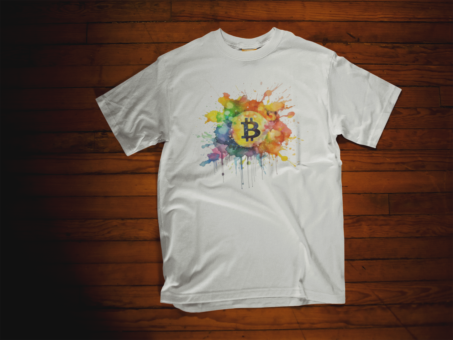 Shaka Brands | Graphic Tee's | Bitcoin Splash Crew Neck T-Shirt #3