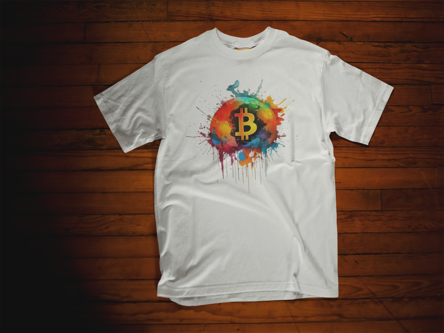 Shaka Brands | Graphic Tee's | Bitcoin Splash Crew Neck T-Shirt #4