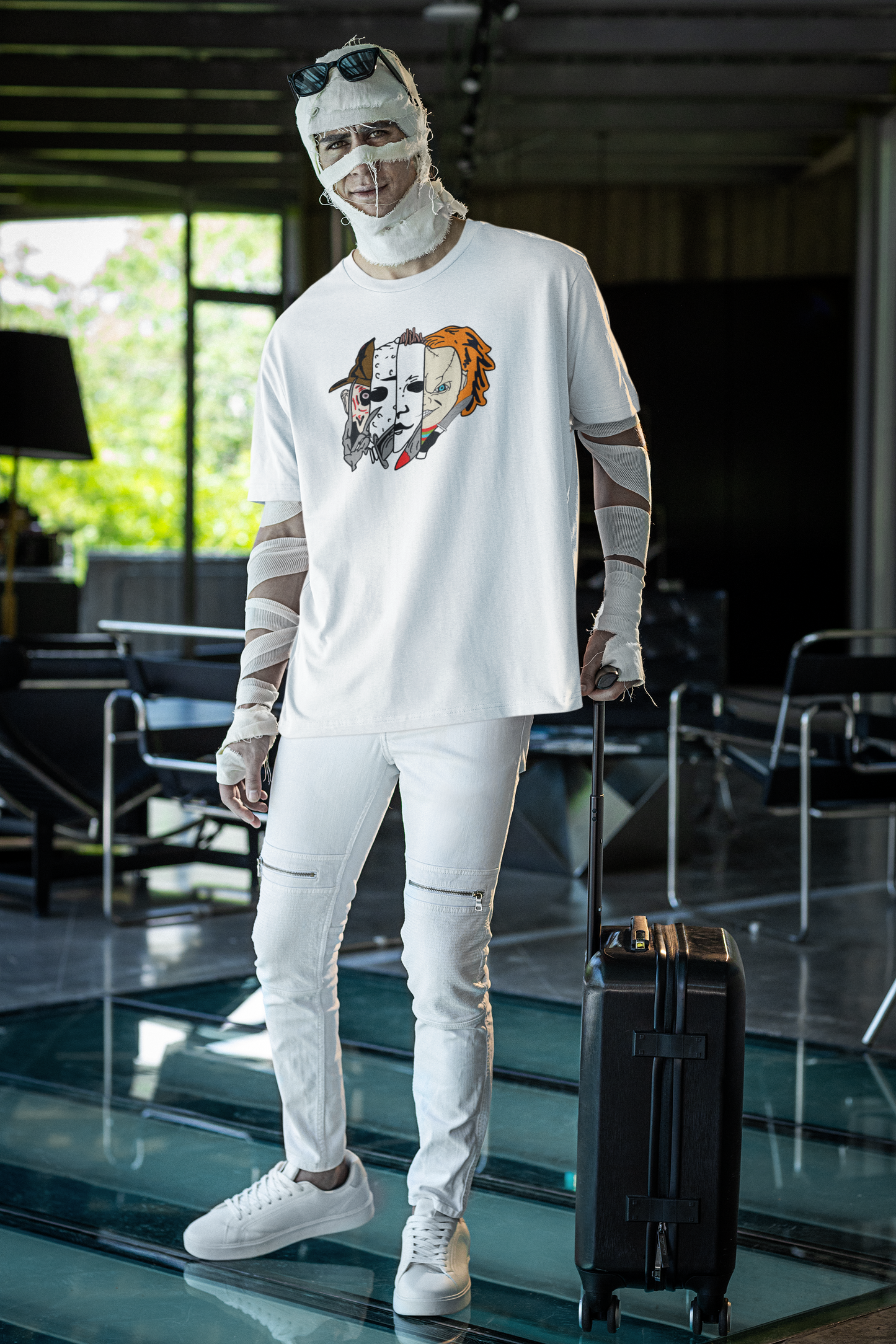 Shaka Brands | Graphic Tee's | Horror Movie Face Crew neck T-Shirt