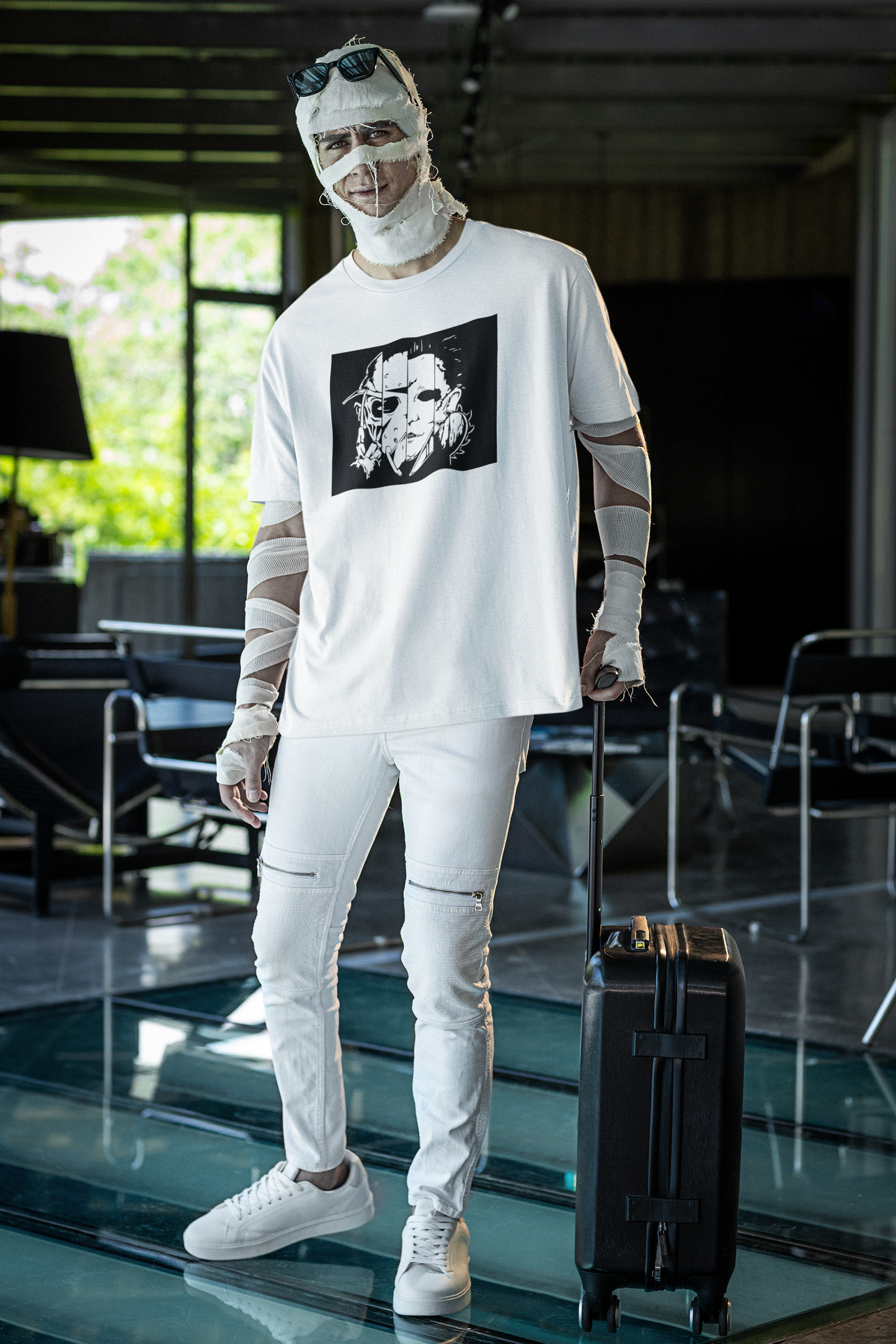 Shaka Brands | Graphic Tee's | Horror Movie Killers faces Crew neck T-Shirt