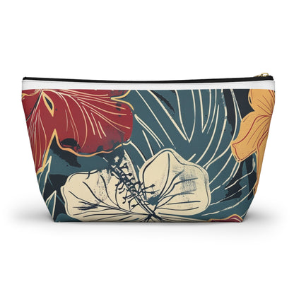 Floral Accessory Pouch | Cosmetic Bag | Travel Makeup Organizer | Gift for Her | Tropical Design | Stylish Storage Solution