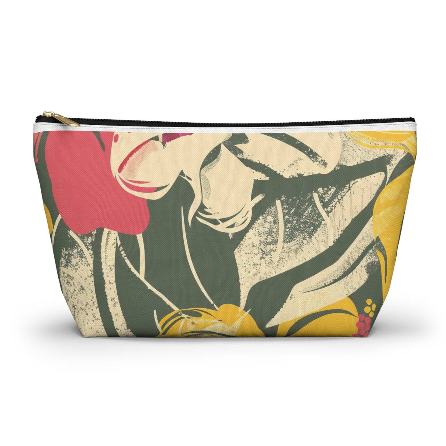 Floral Accessory Pouch, Tropical Makeup Bag, Travel Organizer, Gift for Her, Beach Purse, Cute Cosmetic Case