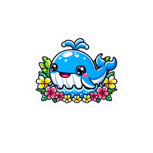 Cute Whale Vinyl Decal - Colorful Marine Life Sticker for Home Decor