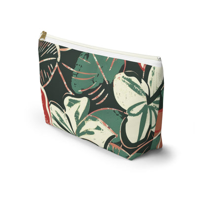 Tropical Print Accessory Pouch, Floral Makeup Bag, Travel Organizer, Gift for Her, Boho Style, Summer Vibe, Toiletry Bag