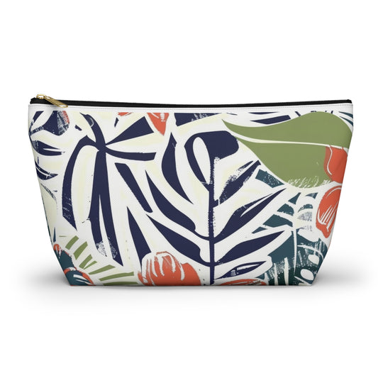 Tropical Floral Accessory Pouch, Makeup Bag, Travel Organizer, Gift for Her, Summer Essentials, Eco-Friendly Fashion