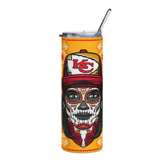 Chiefs Sugar Skull 20 oz Tumbler – Sublimated, Double-Walled
