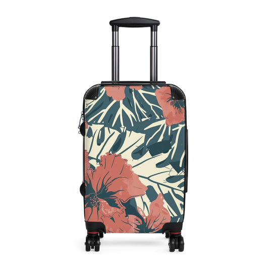 Vintage Hawaiian Floral Hard Shell Luggage – 20"/24"/28" Spinner Suitcase