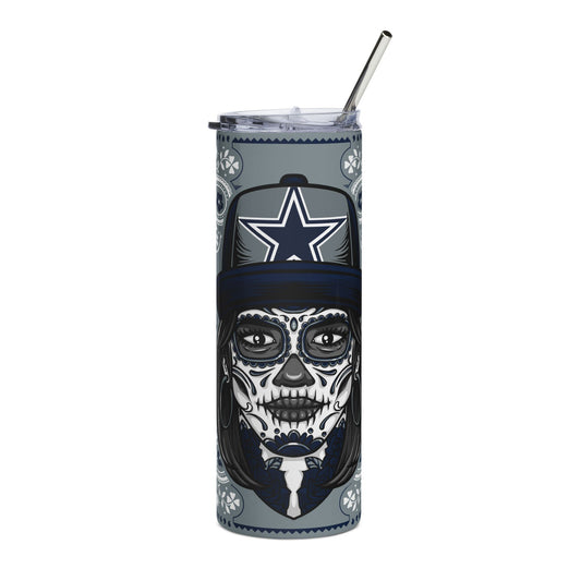 Cowboys Sugar Skull 20 oz Tumbler – Sublimated, Double-Walled