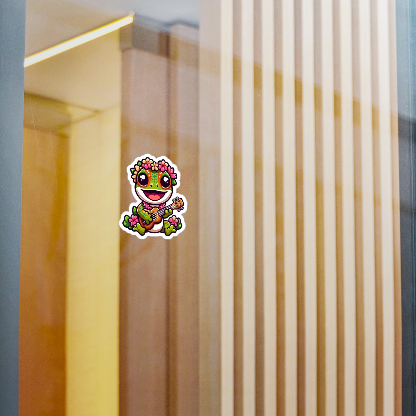 Cute Frog Vinyl Decal - Floral Hibiscus Design, Perfect for Windows, Laptops, and Gifts