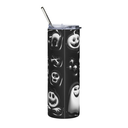 Spooky Halloween Tumbler, 20oz Stainless Steel Mug, Trick or Treat Drinkware, Haunted House Party, Ghostly Gifts