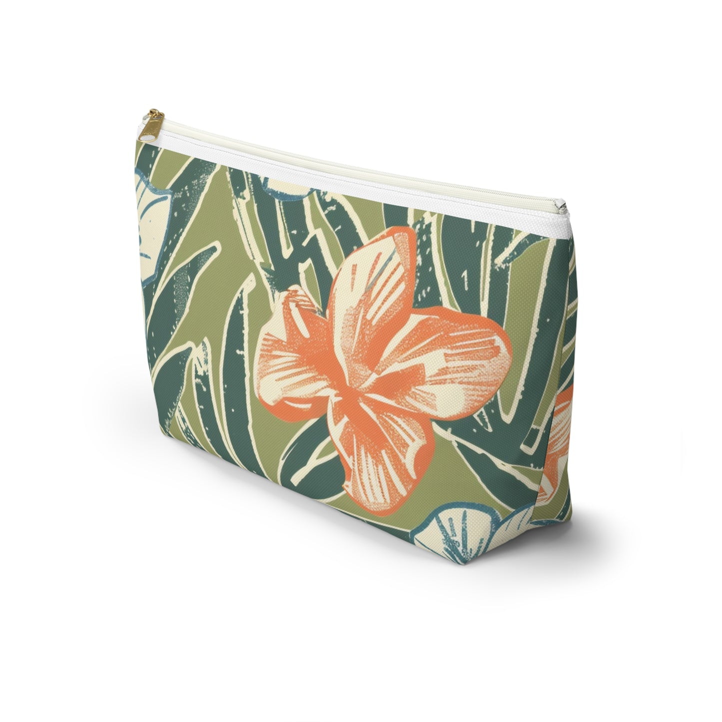 Tropical Floral Accessory Pouch, Travel Makeup Bag, Cosmetic Organizer, Cute Gift for Her, Summer Vacation Essentials