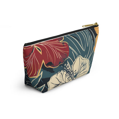 Floral Accessory Pouch | Cosmetic Bag | Travel Makeup Organizer | Gift for Her | Tropical Design | Stylish Storage Solution