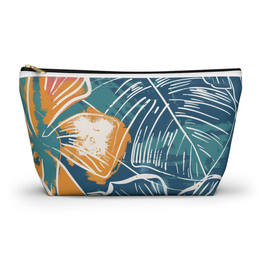 Tropical Floral Accessory Pouch | Chic Travel Bag, Makeup Organizer, Gift for Her, Summer Vibes, Eco-Friendly Design